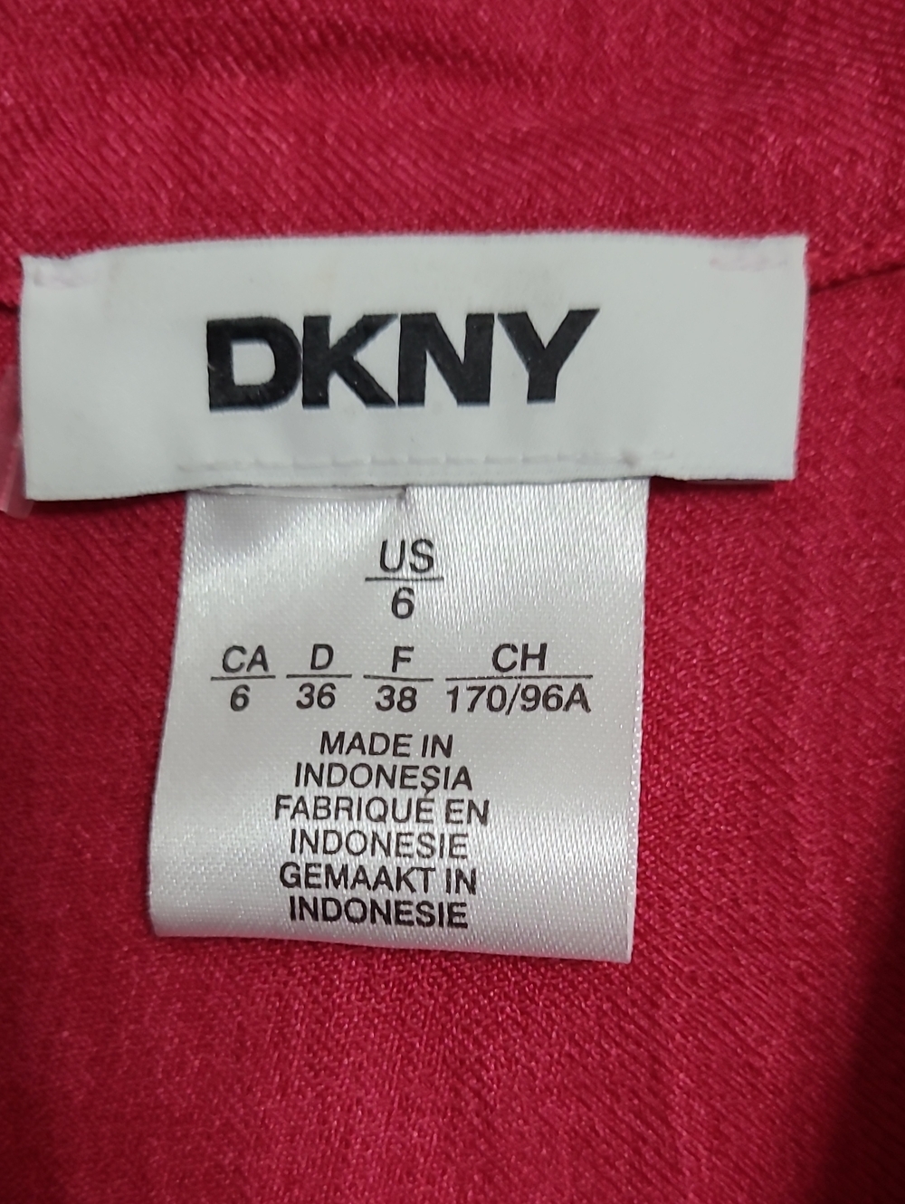 NWT DKNY raspberry pink long-sleeve shirt dress - Picture 9 of 10